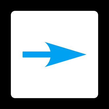 Ok ekseni X düz mavi ve beyaz renkler düğmesini yuvarlak