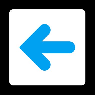 Ok sol düz mavi ve beyaz renkler düğmesini yuvarlak