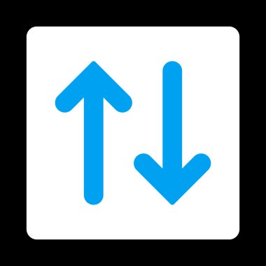 Fiske vurmak dikey düz mavi ve beyaz renkler yuvarlak düğmesi