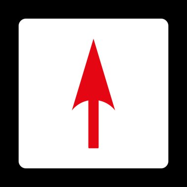 Ok eksen Y düz kırmızı ve beyaz renkler düğmesini yuvarlak