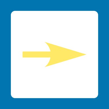 Ok ekseni X düz sarı ve beyaz renkler düğmesini yuvarlak