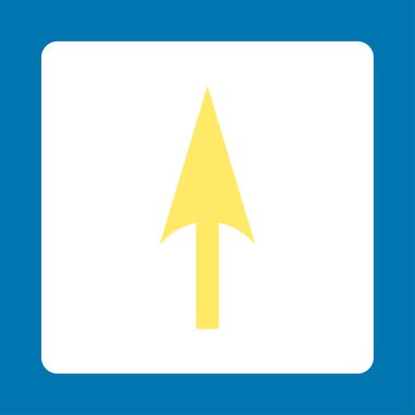 Ok eksen Y düz sarı ve beyaz renkler düğmesini yuvarlak