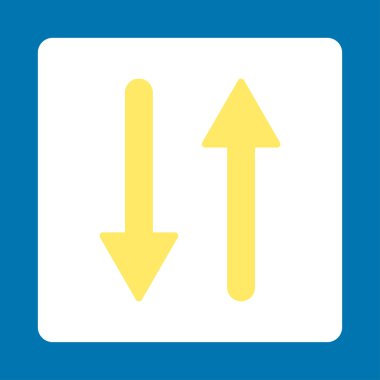 Düğme okları Exchange dikey düz sarı ve beyaz renklerde yuvarlak