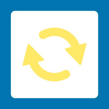 Yenile yuvarlak düz sarı ve beyaz renkler düğmesi