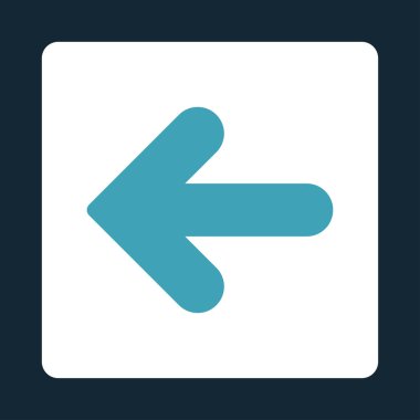 Ok sol düz mavi ve beyaz renkler düğmesini yuvarlak