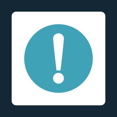 Sorun düz mavi ve beyaz renkler düğmesini yuvarlak