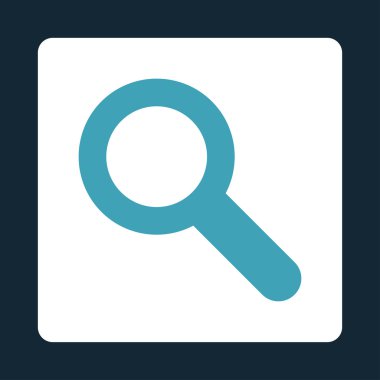 Arama yuvarlak düz mavi ve beyaz renkler düğmesi