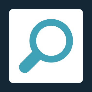 Görünüm yuvarlak düz mavi ve beyaz renkler düğmesini