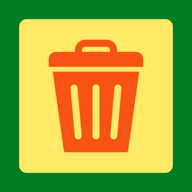 Çöp Can düz yuvarlak turuncu ve sarı renkler düğmesi