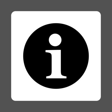 Bilgi düz siyah beyaz yuvarlak renkler düğmesi