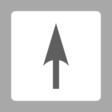 Ok eksen Y düz koyu gri ve beyaz renkler düğmesini yuvarlak