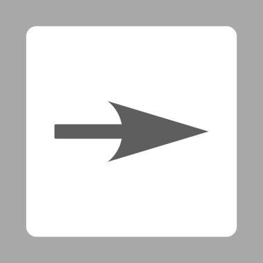 Ok ekseni X düz koyu gri ve beyaz renkler düğmesini yuvarlak