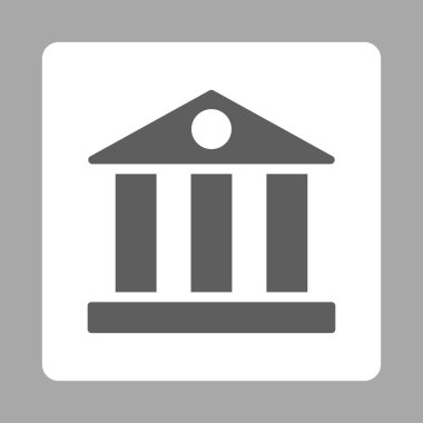 Banka düz koyu gri ve beyaz renkler düğmesini yuvarlak