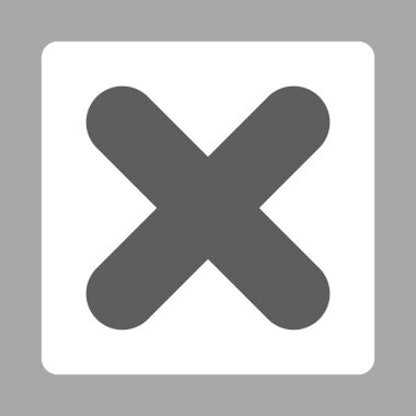 İptal yuvarlak düz koyu gri ve beyaz renkler düğmesi