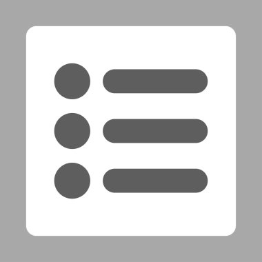 Öğeleri düz koyu gri ve beyaz renkler yuvarlak düğmesi