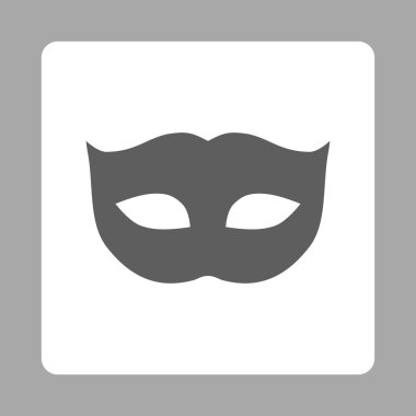 Gizlilik maskesi düz koyu gri ve beyaz renkler düğmesini yuvarlak