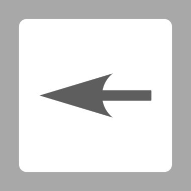 Keskin sol ok düz koyu gri ve beyaz renkler düğmesini yuvarlak