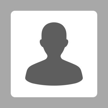 Kullanıcı düz koyu gri ve beyaz renkler düğmesini yuvarlak