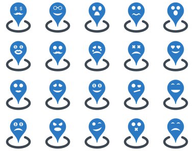 Gülümsüyor konumu simgeler