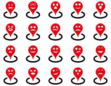 Gülümsüyor konumu simgeler