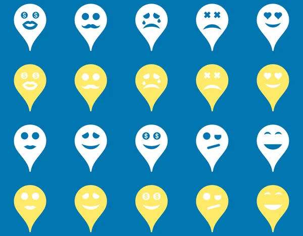 Emotion map marker icons — Stock Photo, Image