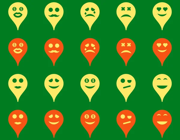 Emotion map marker icons — Stock Photo, Image