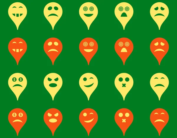 Emotion map marker icons. — Stock Photo, Image