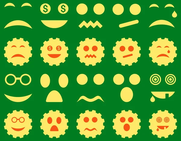 Hulpmiddel, vistuig, glimlach, emotie iconen — Stockfoto