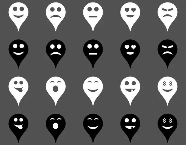 Emotion map marker icons — Stock Photo, Image