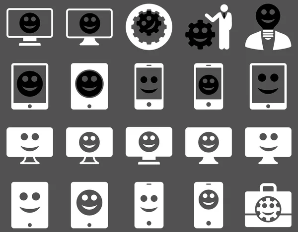 Tools, options, smiles, displays, devices icons — Stock Photo, Image