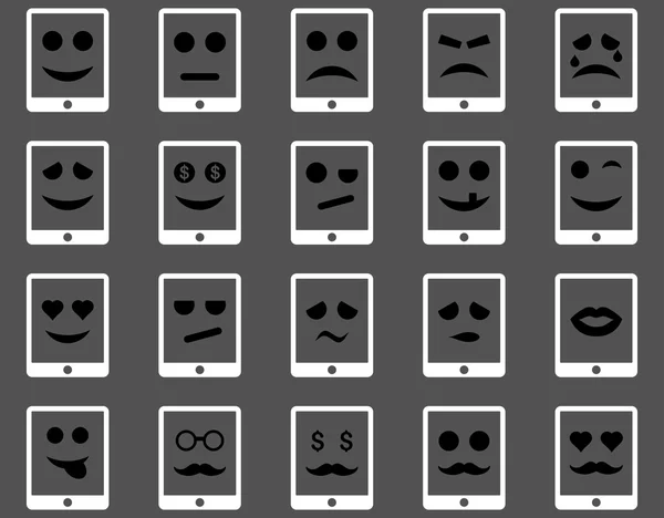 Emoción iconos tableta móvil —  Fotos de Stock