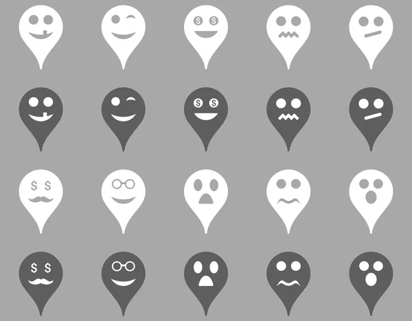 Iconos de marcador de mapa de emoción . —  Fotos de Stock