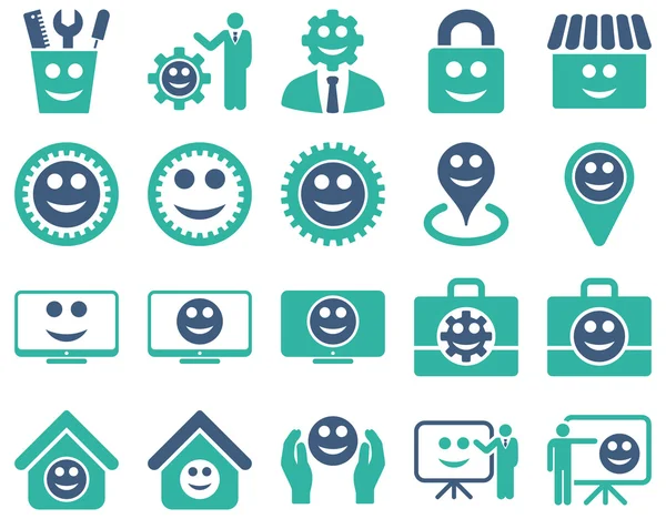 Hulpprogramma's, gears, glimlacht, beheer pictogrammen. — Stockfoto