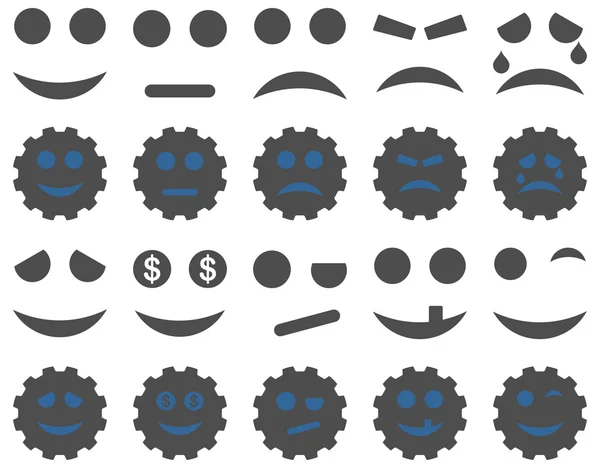 Tools, gears, smiles, emoticons icons — Stock Photo, Image