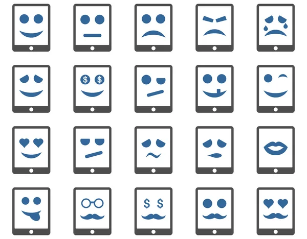 Emotion mobile tablet icons — Stock Photo, Image