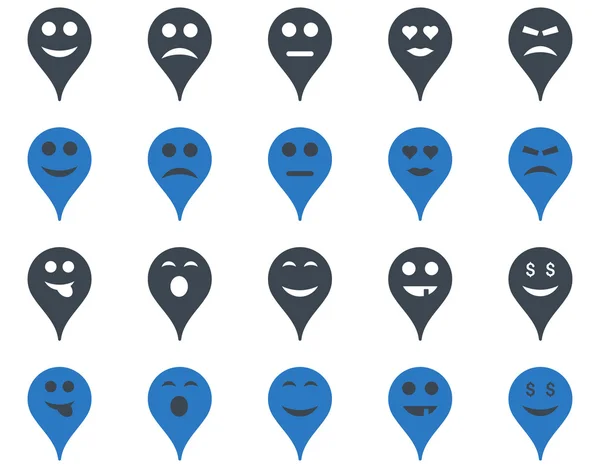 Emotion map marker icons — Stock Photo, Image