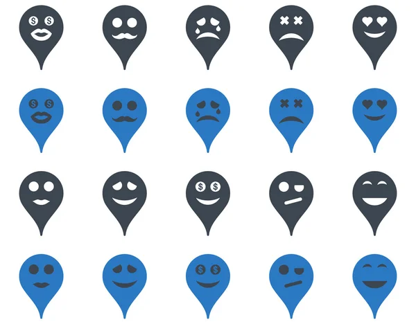 De pictogrammen van de tabelmarkeringen van emotie kaart — Stockfoto