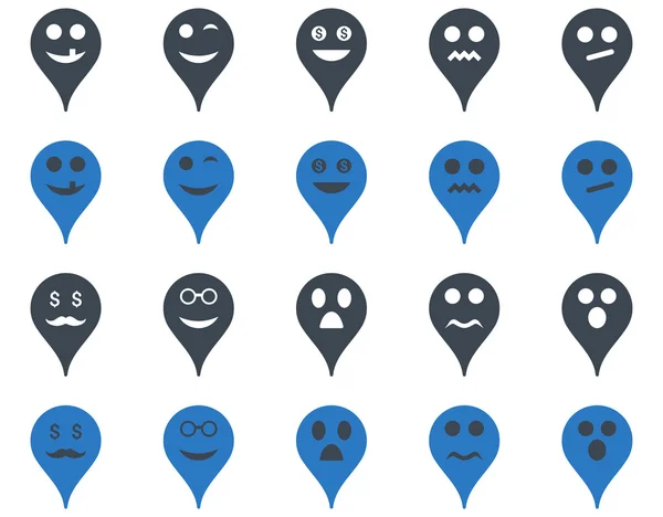 Emotion map marker icons. — Stock Photo, Image