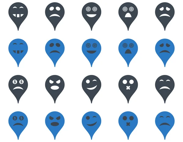 Emotion map marker icons. — Stock Photo, Image