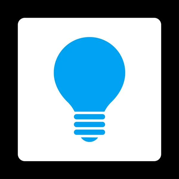 電気電球フラット青と白の色の丸いボタン — ストック写真