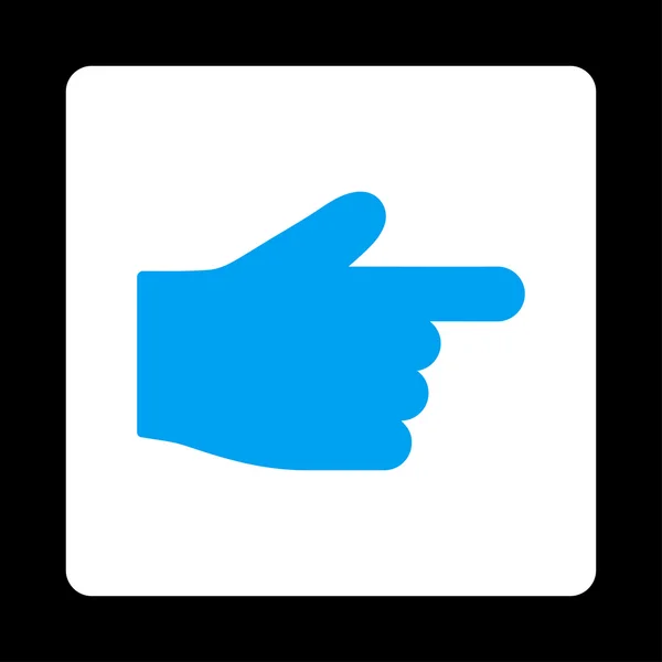 Zeigefinger flache blaue und weiße Farben abgerundeter Knopf — Stockfoto