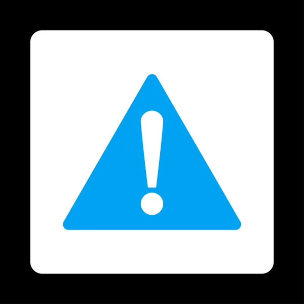 Warning flat blue and white colors rounded button — Stock Photo, Image