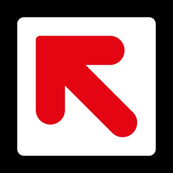 Flecha arriba Izquierda plana de color rojo y blanco botón redondeado — Foto de Stock