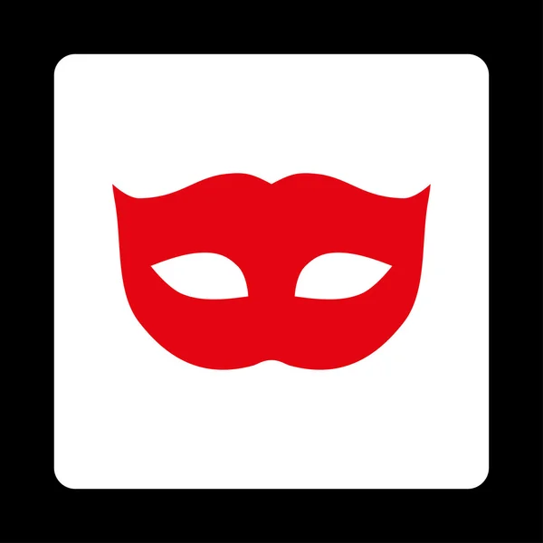 개인 정보 보호 마스크 평면 빨간색과 흰색 색 둥근 단추 — 스톡 사진