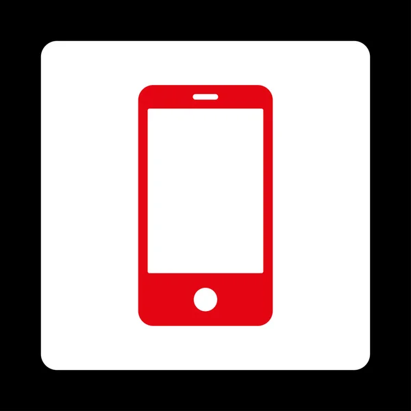 Smartphone plat rouge et blanc couleurs bouton arrondi — Photo