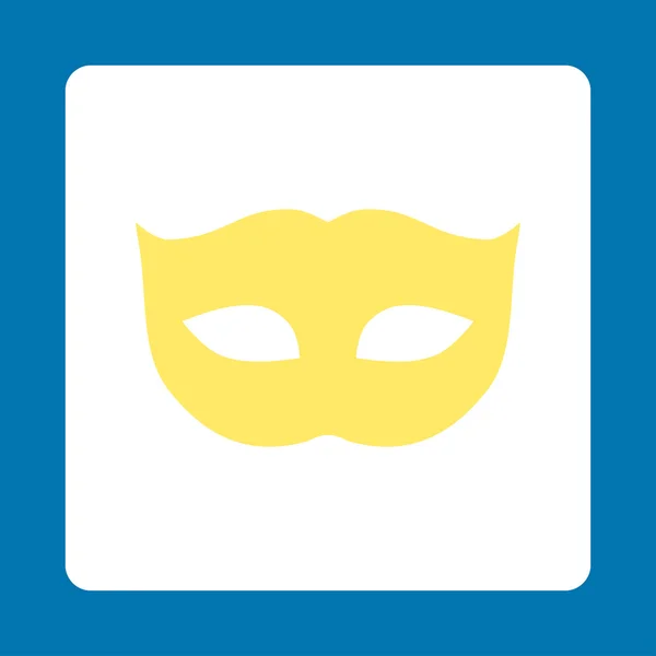 Soukromí maska plochá žluté a bílé barvy zaoblené tlačítko — Stock fotografie