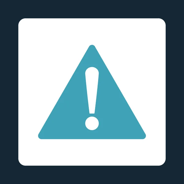 Advertencia plana de color azul y blanco botón redondeado —  Fotos de Stock