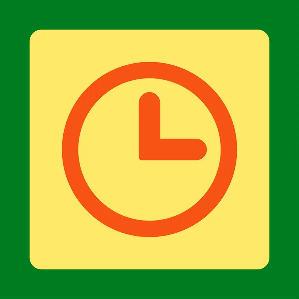 Relógio laranja plana e amarelo cores arredondadas botão — Fotografia de Stock