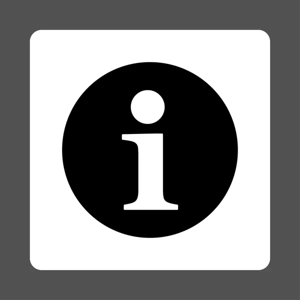 フラット ブラック ・ ホワイト情報丸みを帯びた色ボタン — ストック写真