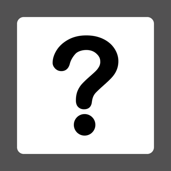 Pregunta plana negro y blanco colores botón redondeado —  Fotos de Stock